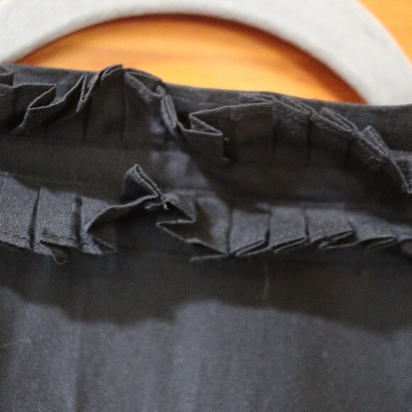 Roeantowe Black Ruffle Button Up Long Sleeve Blouse 14 Career Goth Work - Picture 5 of 9